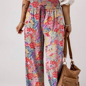 💗Floral Smocked Waist Pants💗